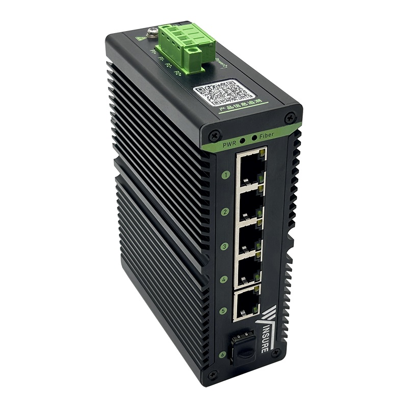 wsCom1005P系列一光四电工业级POE收发器